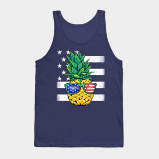 USA Flag Patriotic Pineapple Tank Top